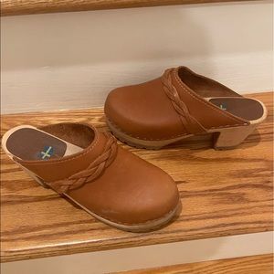 Swedish Beige Wooden Clogs size 7